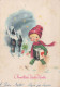 Happy New Year Christmas CHILDREN Vintage Postcard CPSM #PAU011.A - Anno Nuovo