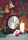 Feliz Año Navidad RELOJ DE MESA HERRADURA Vintage Tarjeta Postal CPSM #PAT736.A - Anno Nuovo