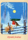 Feliz Año Navidad PÁJARO Vintage Tarjeta Postal CPSM #PBM640.A - Anno Nuovo