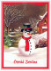 Bonne Année Noël BONHOMME DE NEIGE Vintage Carte Postale CPSM #PBM572.A - Anno Nuovo