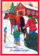Buon Anno Natale CAVALLO Vintage Cartolina CPSM #PBM406.A - Neujahr