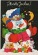 Neujahr Weihnachten SCHNEEMANN Vintage Ansichtskarte Postkarte CPSM #PAZ609.A - Nieuwjaar