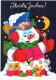 Neujahr Weihnachten SCHNEEMANN Vintage Ansichtskarte Postkarte CPSM #PAZ609.A - Nouvel An