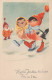 Buon Anno Natale UCCELLO Vintage Cartolina CPA #PKE808.A - Año Nuevo