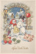 Buon Anno Natale PUPAZZO Vintage Cartolina CPSMPF #PKD832.A - Nouvel An