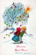 Feliz Año Navidad NIÑOS Vintage Tarjeta Postal CPSMPF #PKD786.A - Anno Nuovo