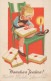 Feliz Año Navidad NIÑOS Vintage Tarjeta Postal CPSMPF #PKD431.A - Nieuwjaar
