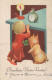 Bonne Année Noël ENFANTS HORLOGE DE TABLE Vintage Carte Postale CPSMPF #PKD413.A - Año Nuevo