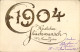 Gaufré CPA Glückwunsch Neujahr, Jahreszahl 1904 - Nieuwjaar