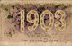 Gaufré CPA Glückwunsch Neujahr, Jahreszahl 1903, Glücksklee, Blumen - New Year
