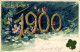 Lithographie Glückwunsch Neujahr, Jahreszahl 1900 - Neujahr