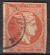 GREECE Plateflaw CF 3 On 1875-80 Large Hermes Head On Cream Paper 10 L Orange Vl. 64 / H 50 B - Gebraucht