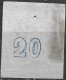 Plateflaw CF 2  In GREECE 1862-67 Large Hermes Head Consecutive Athens Prints 20 L Sky Blue Vl. 32 A / H 19 A - Used Stamps