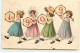 N°18821 - Carte Gaufrée - Bonne Année 1909 - Fillettes Jouant Du Tambourins - Neujahr
