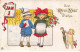 N°24324 - Carte Gaufrée - Nouvel An - Best New Year Wishes - Enfants Se Promenant - Neujahr