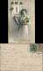 Ansichtskarte  Neujahr Sylvester New Year Frau Mi Blumen, Kleeblätter 1904 - Nieuwjaar
