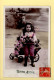 Bonne Année : Enfant (fillette) / Petite Chariot De Fleurs (voir Scan Recto/verso) - Nieuwjaar