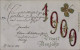 Gaufré CPA Glückwunsch Neujahr 1900, Glücksklee - Año Nuevo