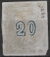 GREECE Plateflaw CF2 In 1872-76  Large Hermes Meshed Paper Issue 20 L Bright Sky Blue Vl. 55 / H 41 A - Used Stamps