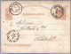 LUXEMBOURG - 1876 LUXEMBOURG PAR AMBT. BRUX-ARL Entry Mark To Châtelet FRANCE - 10c P14 Postal Card - Stamped Stationery