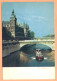 Ppgf/ CPSM Grand Format - PARIS - LA SEINE ET PALAIS DE JUSTICE - Péniche- Photo Albert Monnier - The River Seine And Its Banks