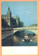 Ppgf/ CPSM Grand Format - PARIS - LA SEINE ET PALAIS DE JUSTICE - Péniche- Photo Albert Monnier - La Seine Et Ses Bords