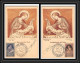 49375 N°440/441 La Natalité 1946 Dijon Signé Graveur Bourgeois France Carte Maximum (card) Tirage Numéroté Limité 150 Ex - 1940-1949