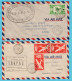 NEW CALEDONIA - NOUVELLE CALEDONIE 2 TRAPAS Air Covers 1947 Noumea For Flight To Tahiti And Wallis - Storia Postale