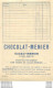 LIMOGES EDOUARD ARDILLIER AVEC PUBLICITE CHOCOLAT MENIER FACTURE 1914 - 1900 – 1949