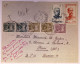 TAXE 50FR GERBESX2+20FRX2+4FR PARIS DISTRIBUTION 1951 LETTRE AFFRANCHIE AVION MADAGASCAR 6FR+1FR50 TANANARIVE - 1859-1959 Covers & Documents