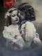 Cpa  ENFANTS PETIT GARCON EMBRASSANT FILLETTE . 1911 .  CUTE CHILDREN BOY KISSING GIRL OLD PHOTO  PC - Portraits