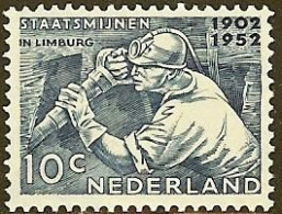 NEDERLAND 1952 Mijnwerker Stamp Mint Hinged 587 #98 - Ungebraucht