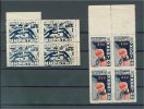 CARPATHO UKRAINE, 2 BLOCKS OF 4 1945 NEVER HINGED! - Ukraine Sub-Carpathique