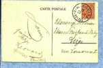 135 Op Postkaart Met Stempel BELGIQUE / BELGIE / 6  (noodstempel) - 1915-1920 Albert I.