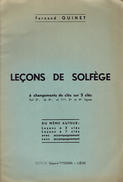 Leçons De Solfège Par Fernand Quinet, Edgard Tyssens, Liège, 1958 12 Pages - Etude & Enseignement