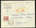 MONACO REGISTERED COVER 1938 TO PARIS - Postmarks