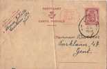 BELGIQUE Entier Postal Sur Carte Postale + Cachet Surtaxe GENT GAND Novembre 1949 - Briefkaarten 1934-1951