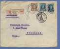 203+208 (2) Op Aangetekende Brief, Cirkelstempel  BRUSSEL Op 8/09/1928 Naar France - 1922-1927 Houyoux
