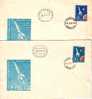 1959  SPACE  Perf.+imperf.   2 FDC (rare)  BULGARIA / Bulgarie - Europa