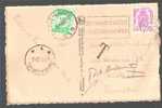 422 Op Postkaart Met  Bestemming "Poste Restante", Tx 56 Aangebracht,cirkelstempel UKKEL Op 23/8/50 (Txzegel Rare !) - Lettres & Documents