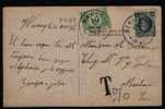 193 Op Postkaart, Cirkelstempel WERVIK Met Strafportzegel TX 33, Met Cirkelstempel MARLOIE Op 28/9/1923 - 1922-1927 Houyoux