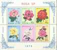 COREE DU NORD 1979 ROSES BF DU 1519/1523 + PA 9 MICHEL 1821/1826 DENTELE ** - Rosen