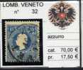 LOMBARDO VENETO - N.32 - Sassone 120 Euro - Lombardo-Vénétie