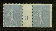 FRANCE Nº 132 ** En Paire Millesimee 1903 - Millesimes