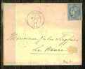 FRANCE Nº 46 B B Obl. S/  Lettre  Entiere Nuance Gris Bleu - 1870 Ausgabe Bordeaux