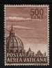 VATICAN 1953 AIRMAIL DOME OF ST PETER'S BASILICA 500L BROWN VFU VATICANE VATICANO SG 190 - Usati