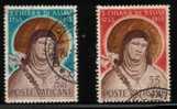 VATICAN 1953 700TH DEATH ANNIV OF SAINT ST SAINT CLARE SET OF 2 VFU VATICANE VATICANO SG 192 - 193 - Used Stamps
