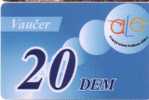 20 DEM ... Montenegro Very Old Issue Prepaid GSM Card * Prepaye Carte Recharge - Value In Old Deutschland Marks Vaucer - Autres - Europe