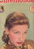 CINEMONDE : N° 734/1948  : Lauren  BACALL - Riviste