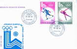 SKI FDC ROUMANIE JEUX OLYMPIQUES DE LAKE PLACID 1980 SKI DE FOND ET PATINAGE DE VITESSE - Winter (Varia)